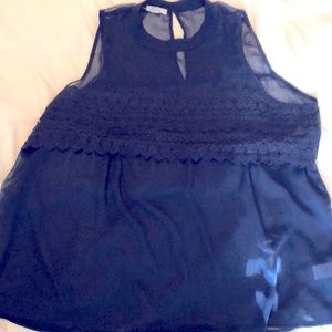 Sheer navy blouse size 2 (xxl).